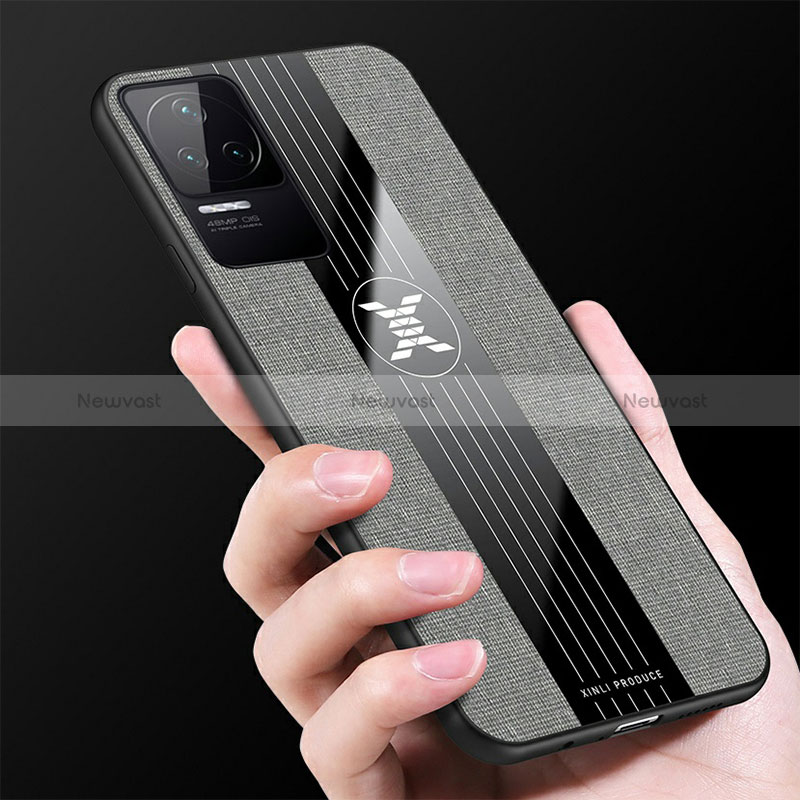 Ultra-thin Silicone Gel Soft Case Cover with Magnetic Finger Ring Stand X03L for Xiaomi Poco F4 5G