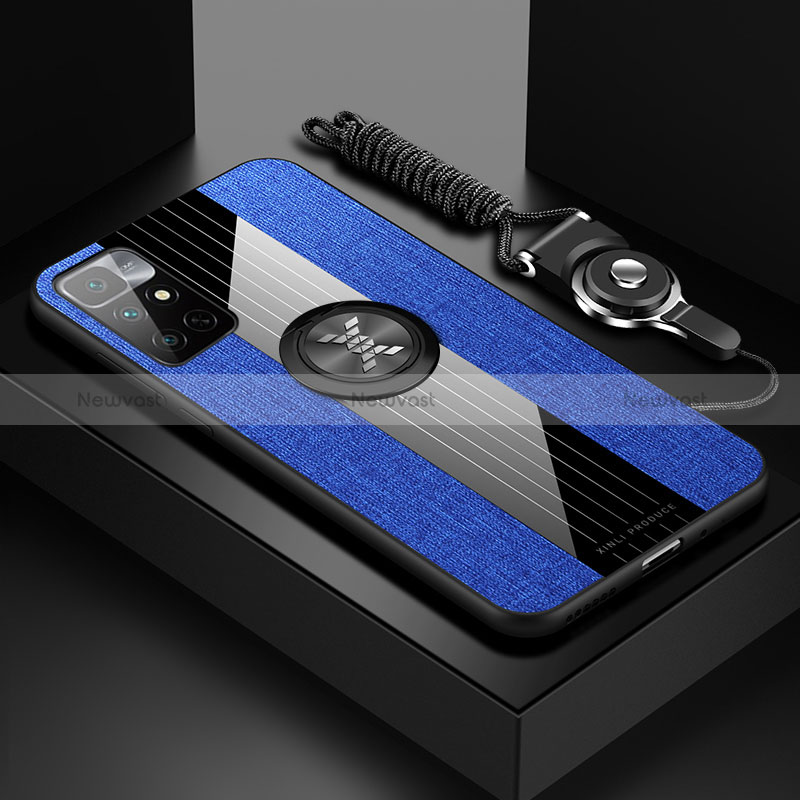 Ultra-thin Silicone Gel Soft Case Cover with Magnetic Finger Ring Stand X03L for Xiaomi Redmi 10 (2022)