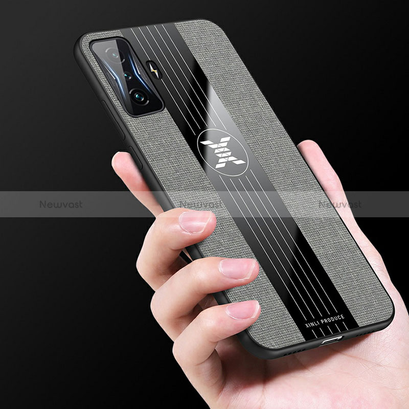 Ultra-thin Silicone Gel Soft Case Cover with Magnetic Finger Ring Stand X03L for Xiaomi Redmi K50 Gaming 5G