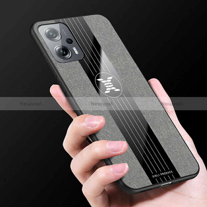 Ultra-thin Silicone Gel Soft Case Cover with Magnetic Finger Ring Stand X03L for Xiaomi Redmi Note 11T Pro 5G