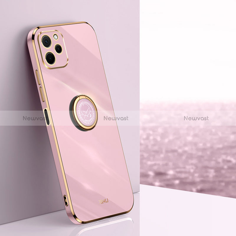 Ultra-thin Silicone Gel Soft Case Cover with Magnetic Finger Ring Stand XL1 for Huawei Enjoy 50z