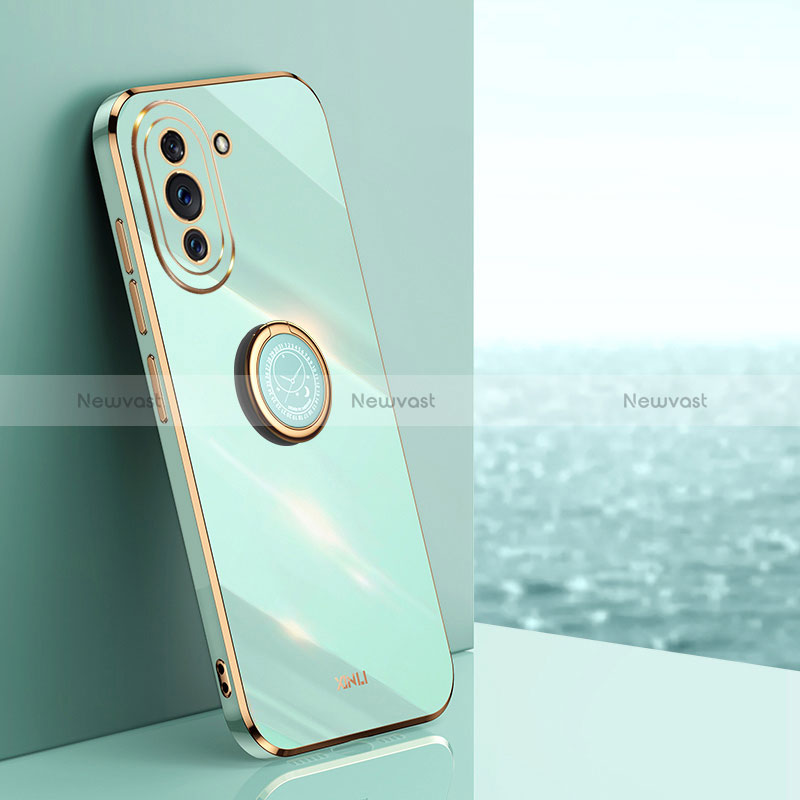 Ultra-thin Silicone Gel Soft Case Cover with Magnetic Finger Ring Stand XL1 for Huawei Nova 10 Pro