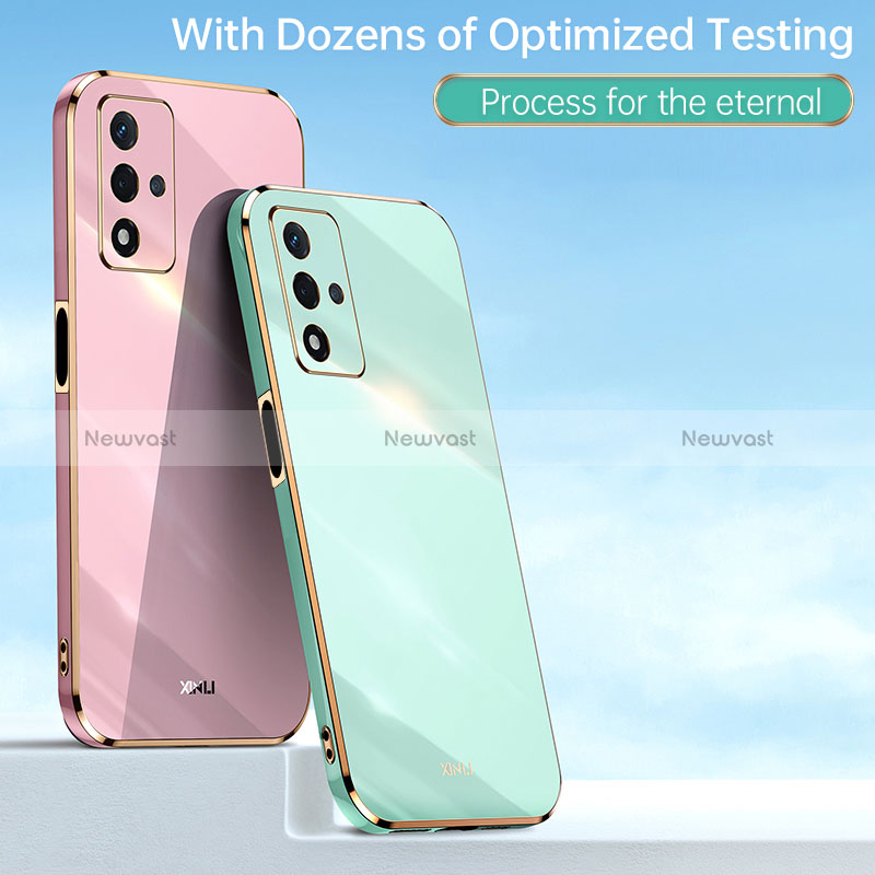 Ultra-thin Silicone Gel Soft Case Cover with Magnetic Finger Ring Stand XL1 for Oppo A93s 5G