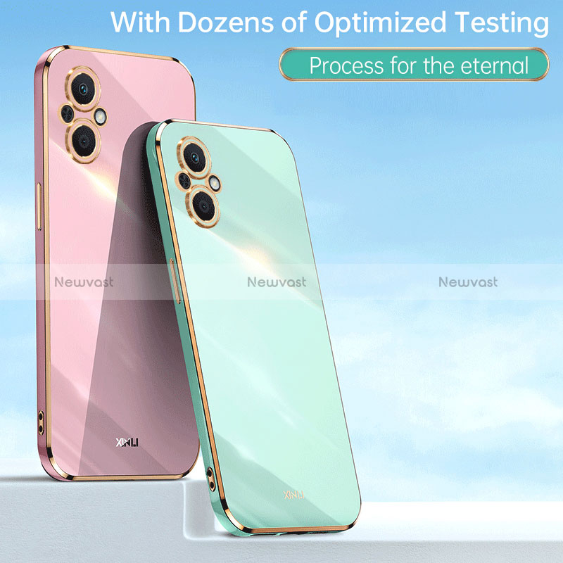 Ultra-thin Silicone Gel Soft Case Cover with Magnetic Finger Ring Stand XL1 for Oppo A96 5G