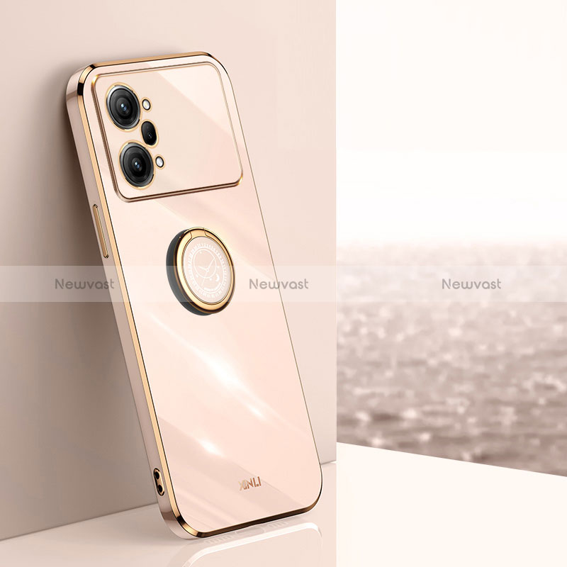 Ultra-thin Silicone Gel Soft Case Cover with Magnetic Finger Ring Stand XL1 for Oppo K10 Pro 5G Gold
