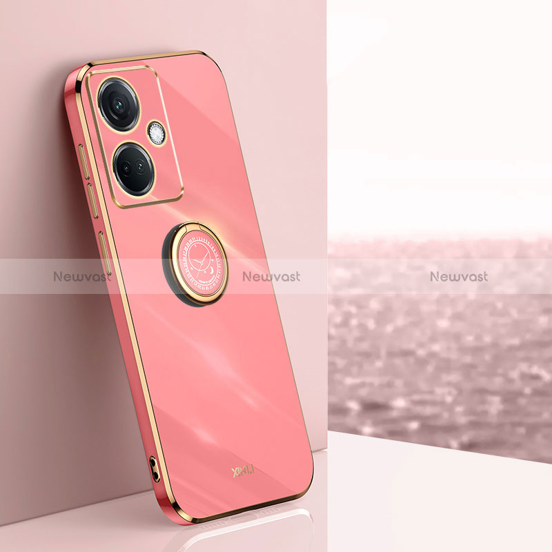 Ultra-thin Silicone Gel Soft Case Cover with Magnetic Finger Ring Stand XL1 for Oppo K11 5G