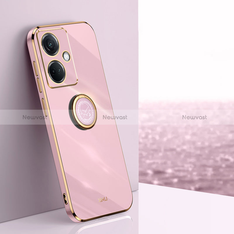 Ultra-thin Silicone Gel Soft Case Cover with Magnetic Finger Ring Stand XL1 for Oppo K11 5G