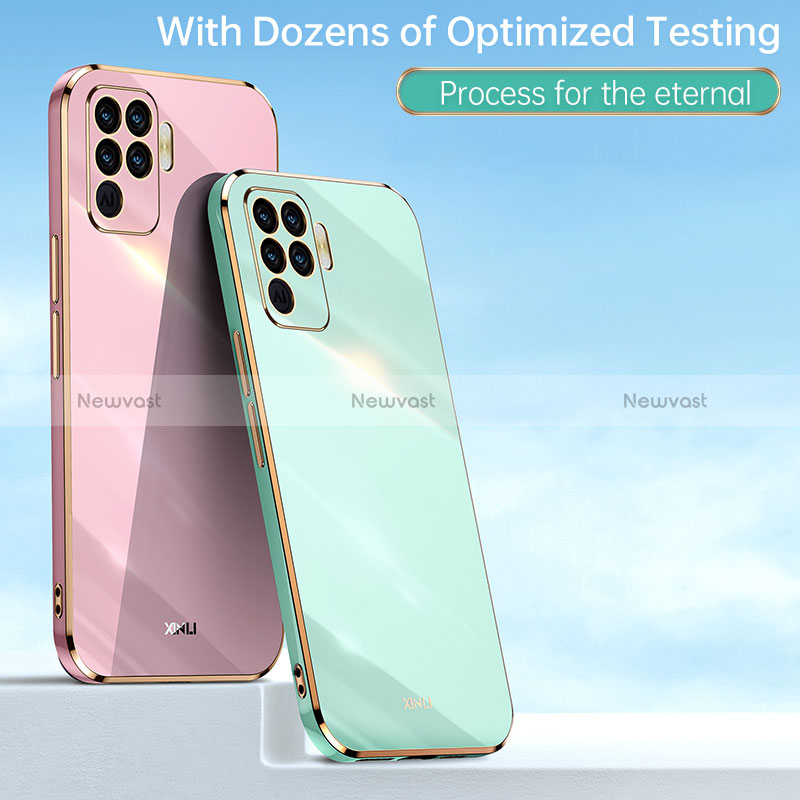 Ultra-thin Silicone Gel Soft Case Cover with Magnetic Finger Ring Stand XL1 for Oppo Reno5 Lite