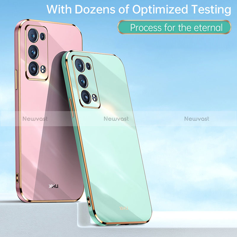 Ultra-thin Silicone Gel Soft Case Cover with Magnetic Finger Ring Stand XL1 for Oppo Reno6 Pro+ Plus 5G