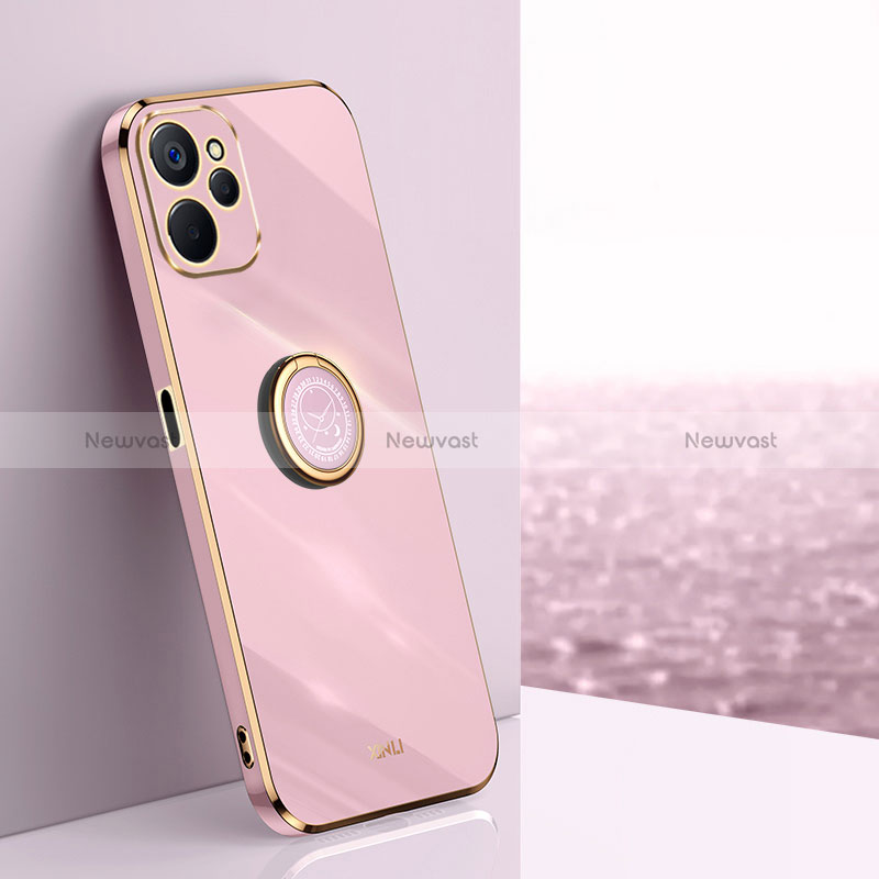 Ultra-thin Silicone Gel Soft Case Cover with Magnetic Finger Ring Stand XL1 for Realme 10T 5G