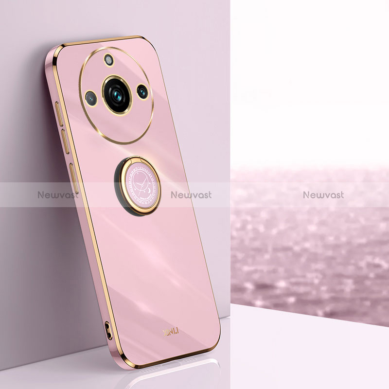 Ultra-thin Silicone Gel Soft Case Cover with Magnetic Finger Ring Stand XL1 for Realme 11 Pro 5G