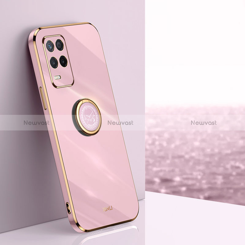 Ultra-thin Silicone Gel Soft Case Cover with Magnetic Finger Ring Stand XL1 for Realme 8s 5G