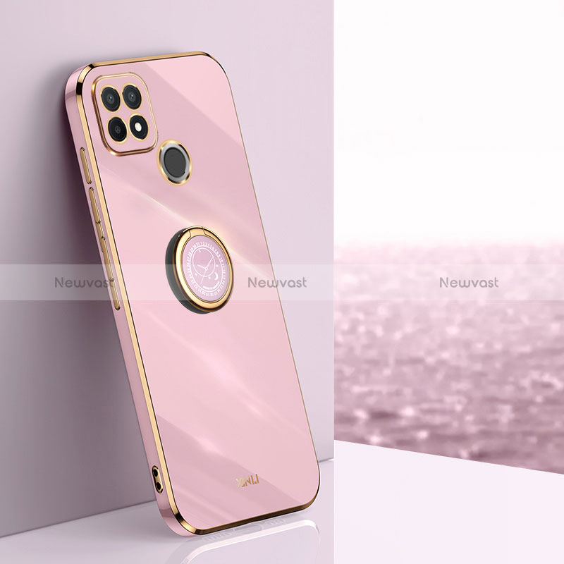 Ultra-thin Silicone Gel Soft Case Cover with Magnetic Finger Ring Stand XL1 for Realme C25Y India