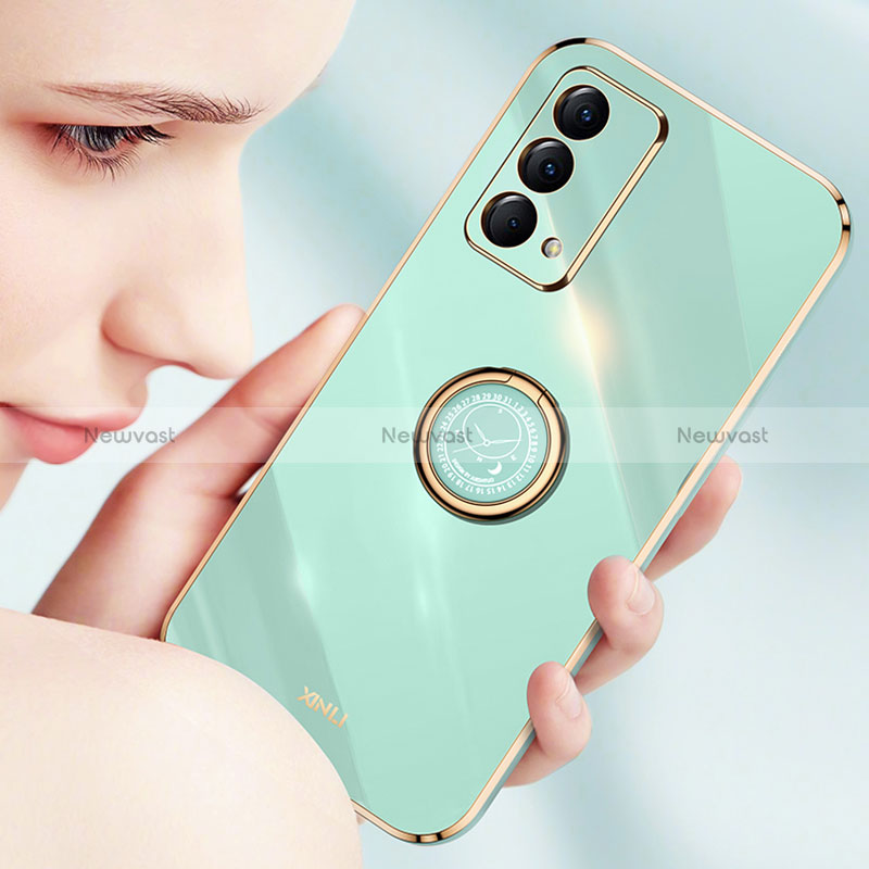 Ultra-thin Silicone Gel Soft Case Cover with Magnetic Finger Ring Stand XL1 for Realme GT Master 5G