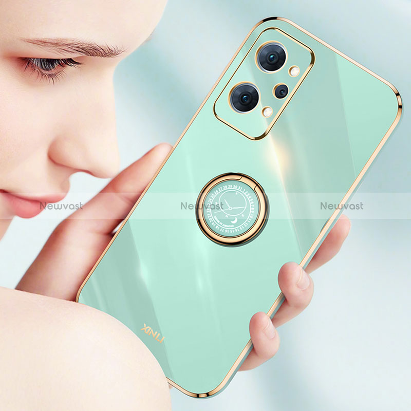 Ultra-thin Silicone Gel Soft Case Cover with Magnetic Finger Ring Stand XL1 for Realme GT Neo 3T 5G