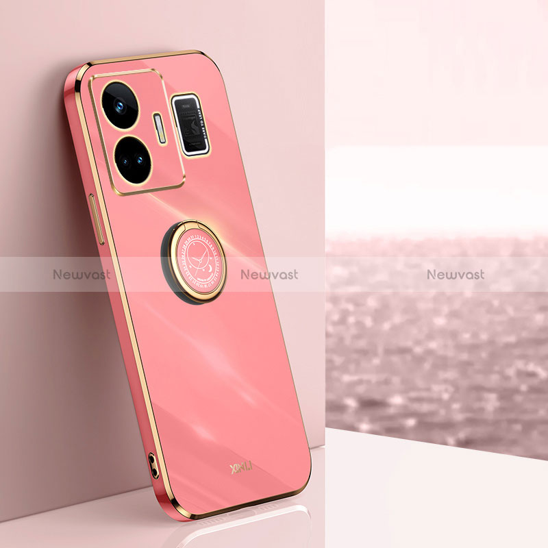 Ultra-thin Silicone Gel Soft Case Cover with Magnetic Finger Ring Stand XL1 for Realme GT Neo5 240W 5G