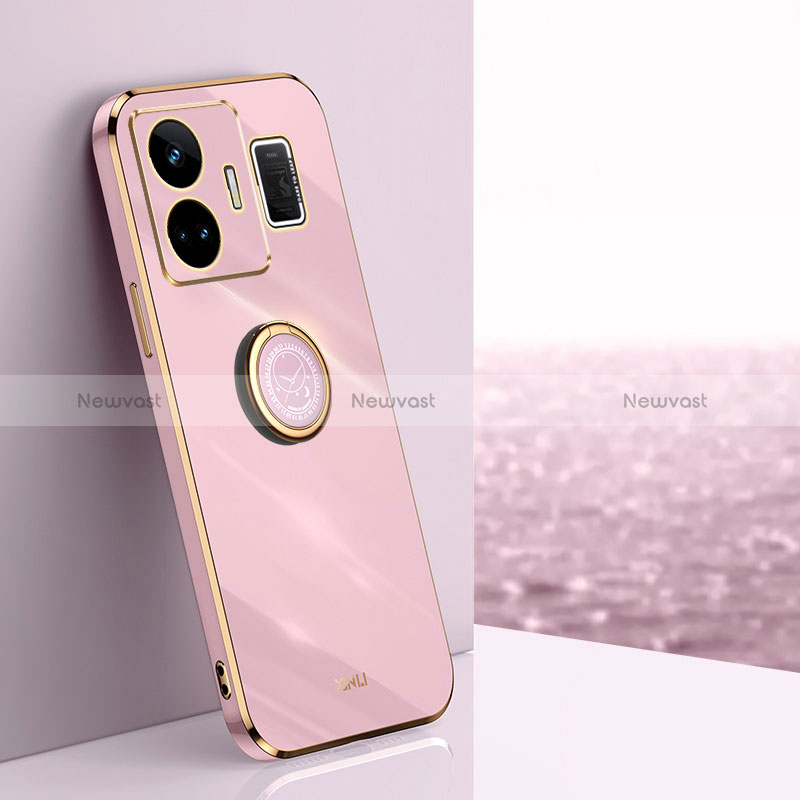 Ultra-thin Silicone Gel Soft Case Cover with Magnetic Finger Ring Stand XL1 for Realme GT Neo5 240W 5G