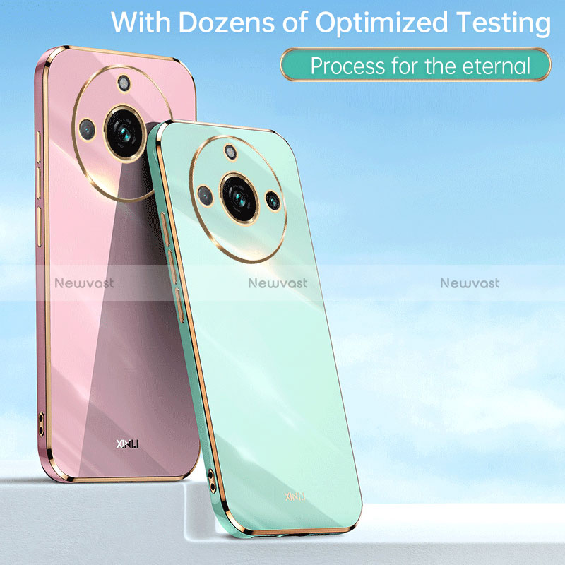 Ultra-thin Silicone Gel Soft Case Cover with Magnetic Finger Ring Stand XL1 for Realme Narzo 60 5G