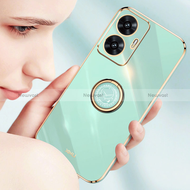 Ultra-thin Silicone Gel Soft Case Cover with Magnetic Finger Ring Stand XL1 for Realme Narzo N55