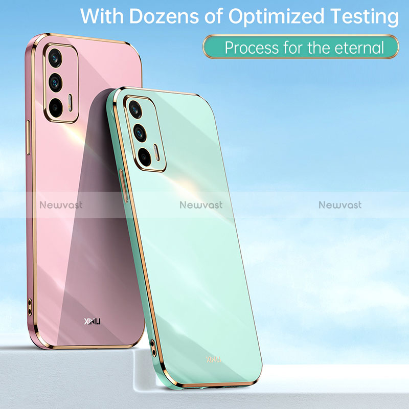 Ultra-thin Silicone Gel Soft Case Cover with Magnetic Finger Ring Stand XL1 for Realme Q3 Pro 5G