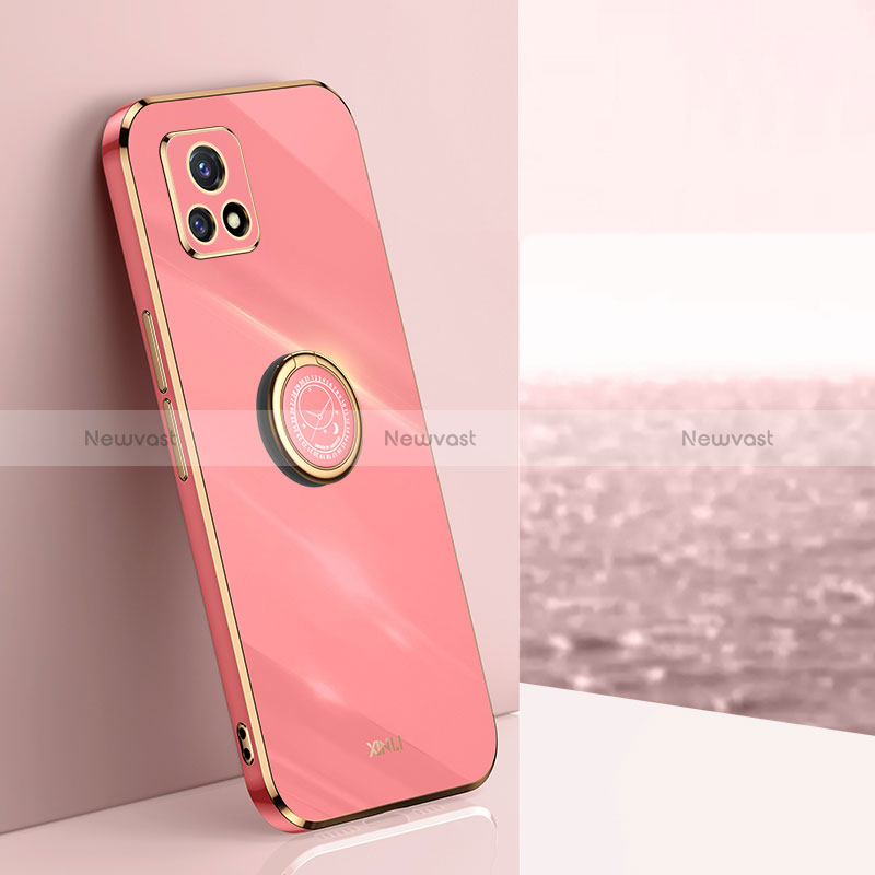 Ultra-thin Silicone Gel Soft Case Cover with Magnetic Finger Ring Stand XL1 for Vivo iQOO U3 5G