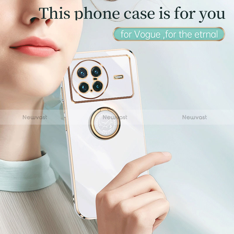 Ultra-thin Silicone Gel Soft Case Cover with Magnetic Finger Ring Stand XL1 for Vivo X Note