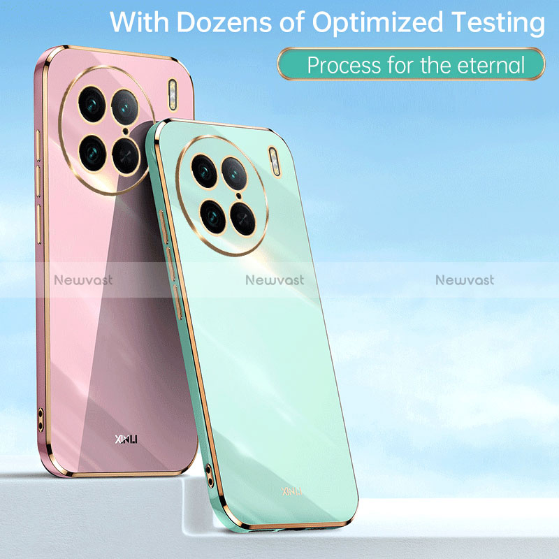 Ultra-thin Silicone Gel Soft Case Cover with Magnetic Finger Ring Stand XL1 for Vivo X90 Pro 5G