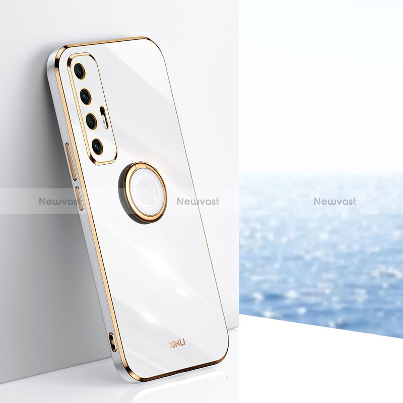 Ultra-thin Silicone Gel Soft Case Cover with Magnetic Finger Ring Stand XL1 for Xiaomi Mi 10S 5G