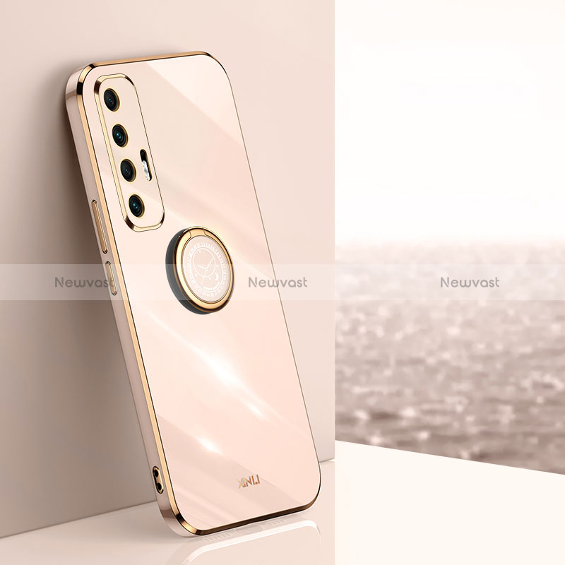 Ultra-thin Silicone Gel Soft Case Cover with Magnetic Finger Ring Stand XL1 for Xiaomi Mi 10S 5G