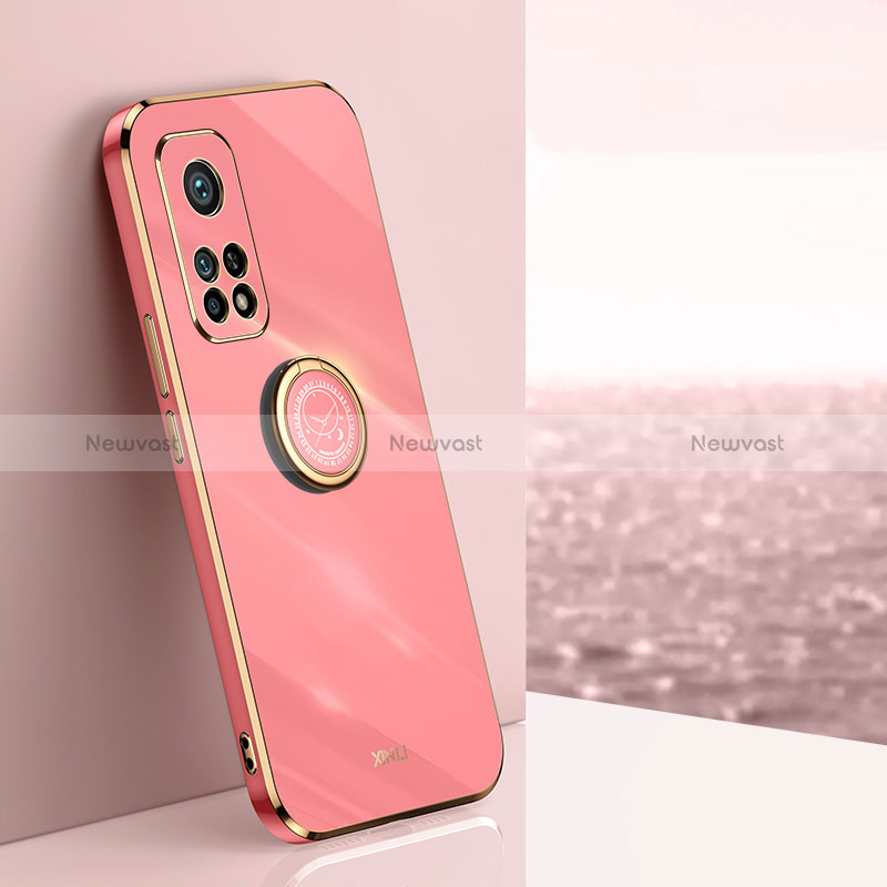 Ultra-thin Silicone Gel Soft Case Cover with Magnetic Finger Ring Stand XL1 for Xiaomi Mi 10T Pro 5G