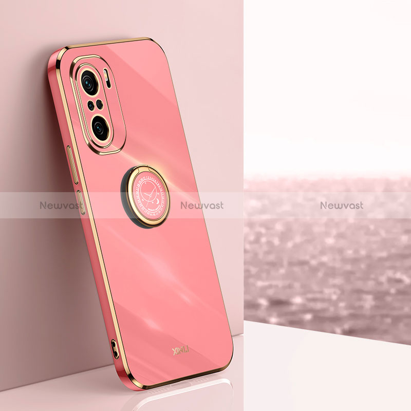 Ultra-thin Silicone Gel Soft Case Cover with Magnetic Finger Ring Stand XL1 for Xiaomi Mi 11X Pro 5G