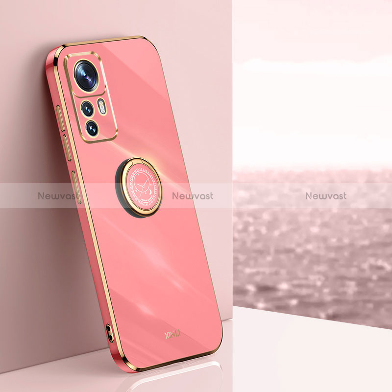 Ultra-thin Silicone Gel Soft Case Cover with Magnetic Finger Ring Stand XL1 for Xiaomi Mi 12T 5G