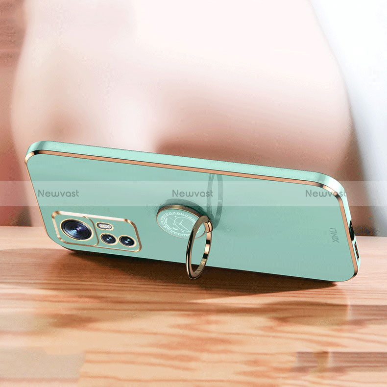 Ultra-thin Silicone Gel Soft Case Cover with Magnetic Finger Ring Stand XL1 for Xiaomi Mi 12T 5G