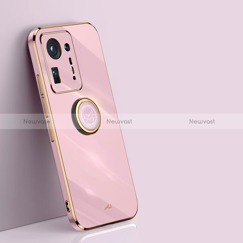 Ultra-thin Silicone Gel Soft Case Cover with Magnetic Finger Ring Stand XL1 for Xiaomi Mi Mix 4 5G