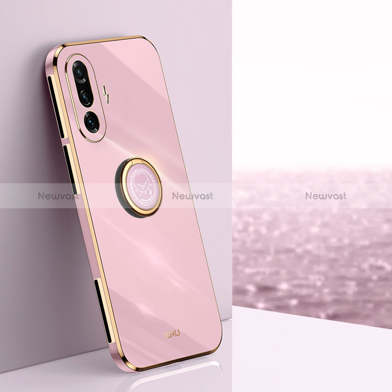 Ultra-thin Silicone Gel Soft Case Cover with Magnetic Finger Ring Stand XL1 for Xiaomi Poco F3 GT 5G