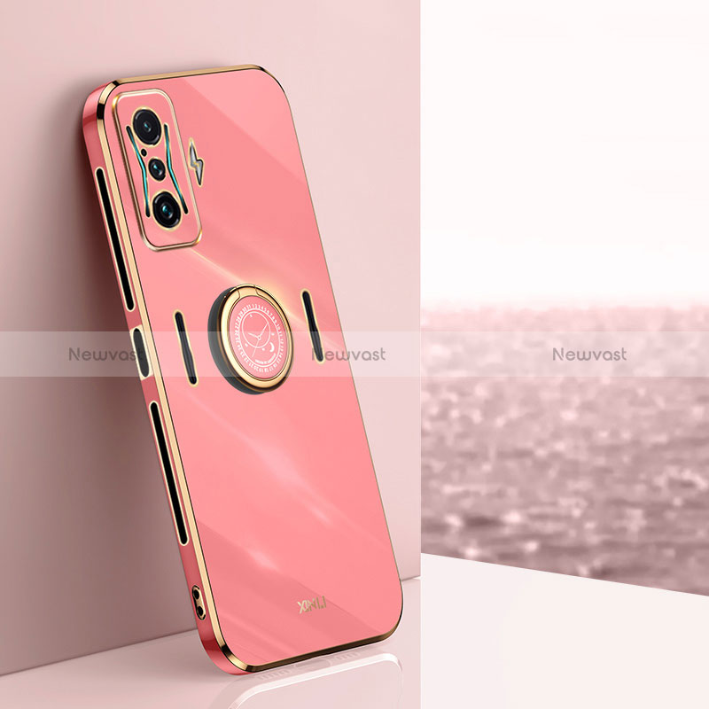 Ultra-thin Silicone Gel Soft Case Cover with Magnetic Finger Ring Stand XL1 for Xiaomi Poco F4 GT 5G