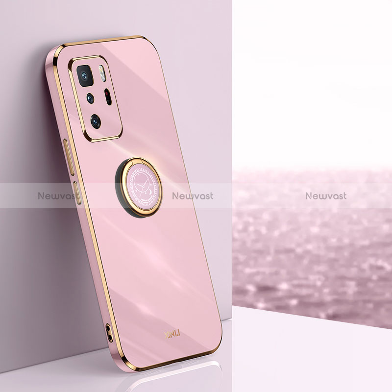 Ultra-thin Silicone Gel Soft Case Cover with Magnetic Finger Ring Stand XL1 for Xiaomi Poco X3 GT 5G