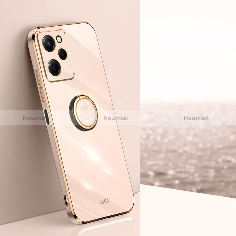 Ultra-thin Silicone Gel Soft Case Cover with Magnetic Finger Ring Stand XL1 for Xiaomi Poco X5 Pro 5G