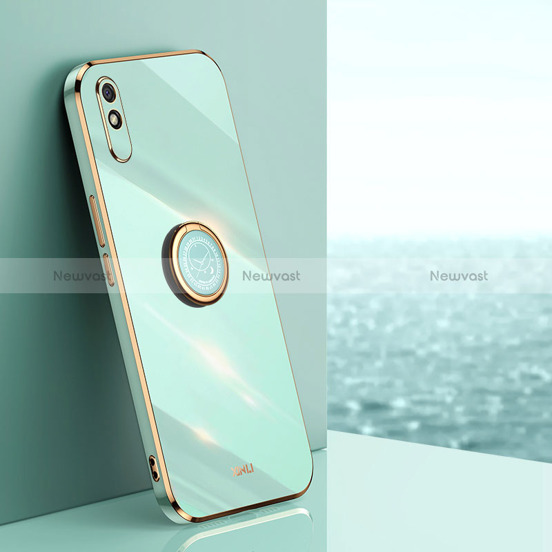 Ultra-thin Silicone Gel Soft Case Cover with Magnetic Finger Ring Stand XL1 for Xiaomi Redmi 9AT