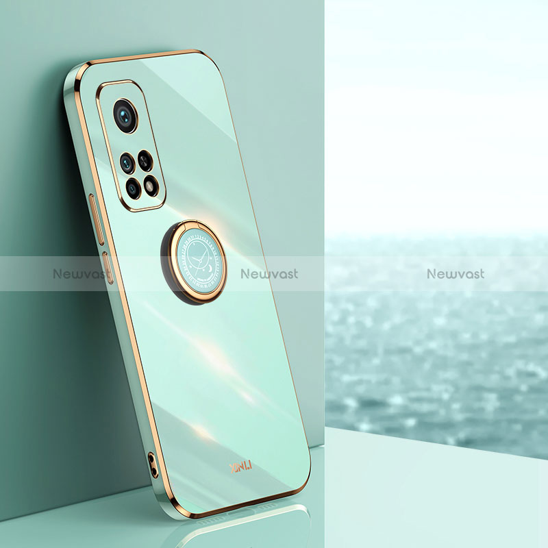 Ultra-thin Silicone Gel Soft Case Cover with Magnetic Finger Ring Stand XL1 for Xiaomi Redmi K30S 5G