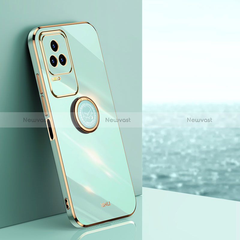 Ultra-thin Silicone Gel Soft Case Cover with Magnetic Finger Ring Stand XL1 for Xiaomi Redmi K50 Pro 5G