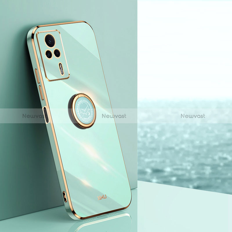 Ultra-thin Silicone Gel Soft Case Cover with Magnetic Finger Ring Stand XL1 for Xiaomi Redmi K60E 5G