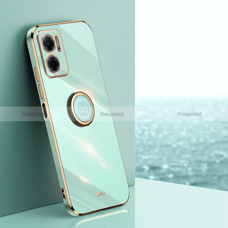 Ultra-thin Silicone Gel Soft Case Cover with Magnetic Finger Ring Stand XL1 for Xiaomi Redmi Note 11E 5G
