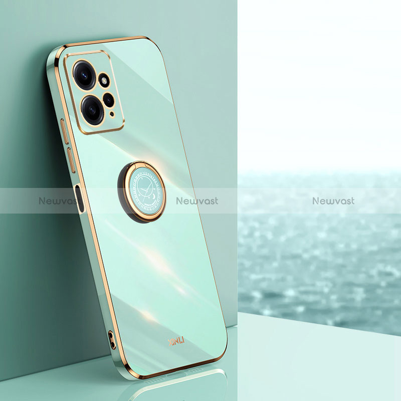 Ultra-thin Silicone Gel Soft Case Cover with Magnetic Finger Ring Stand XL1 for Xiaomi Redmi Note 12 4G