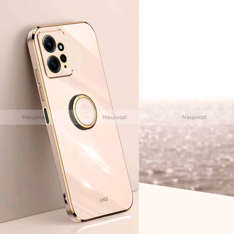 Ultra-thin Silicone Gel Soft Case Cover with Magnetic Finger Ring Stand XL1 for Xiaomi Redmi Note 12 4G