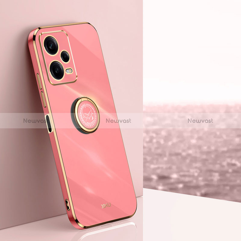 Ultra-thin Silicone Gel Soft Case Cover with Magnetic Finger Ring Stand XL1 for Xiaomi Redmi Note 12 Pro+ Plus 5G