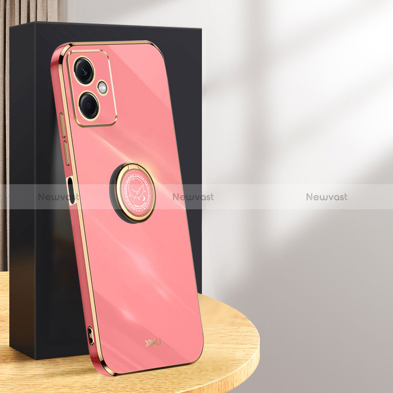 Ultra-thin Silicone Gel Soft Case Cover with Magnetic Finger Ring Stand XL1 for Xiaomi Redmi Note 12R Pro 5G