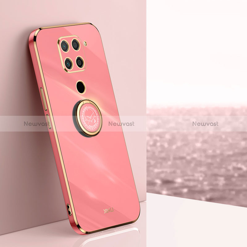 Ultra-thin Silicone Gel Soft Case Cover with Magnetic Finger Ring Stand XL1 for Xiaomi Redmi Note 9