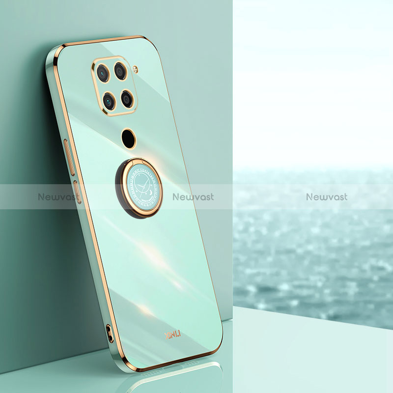 Ultra-thin Silicone Gel Soft Case Cover with Magnetic Finger Ring Stand XL1 for Xiaomi Redmi Note 9