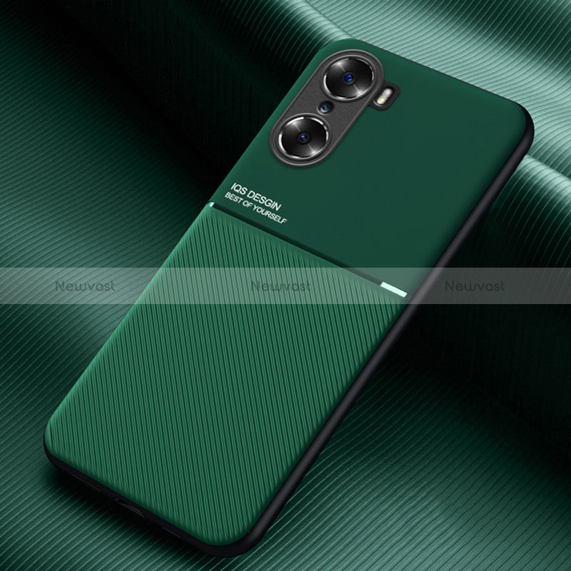 Ultra-thin Silicone Gel Soft Case Cover with Magnetic for Huawei Honor 60 Pro 5G Green